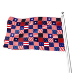 American Patriotic Patchwork Print Flag