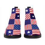 American Patriotic Patchwork Print Flat Ankle Boots