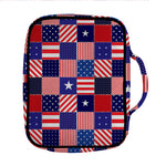 American Patriotic Patchwork Print Front Pocket Bible Bag