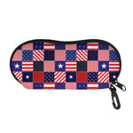 American Patriotic Patchwork Print Glasses Case
