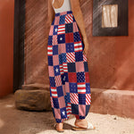 American Patriotic Patchwork Print Harem Pants