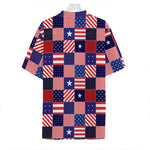 American Patriotic Patchwork Print Hawaiian Shirt