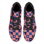 American Patriotic Patchwork Print High Top Leather Sneakers