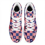American Patriotic Patchwork Print High Top Leather Sneakers