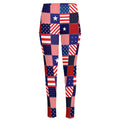 American Patriotic Patchwork Print High-Waisted Pocket Leggings