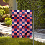 American Patriotic Patchwork Print House Flag