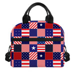 American Patriotic Patchwork Print Insulated Lunch Bag