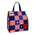 American Patriotic Patchwork Print Insulated Lunch Tote