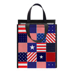 American Patriotic Patchwork Print Insulated Lunch Tote