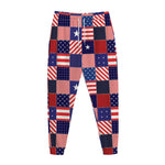 American Patriotic Patchwork Print Jogger Pants