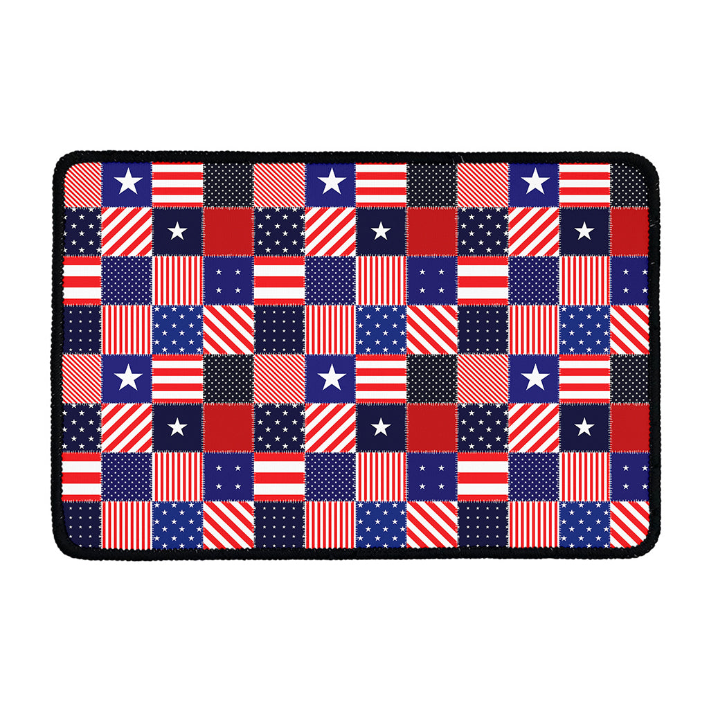American Patriotic Patchwork Print Kitchen Mat