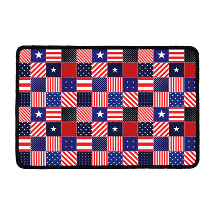 American Patriotic Patchwork Print Kitchen Mat