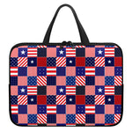 American Patriotic Patchwork Print Laptop Sleeve With Handle