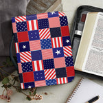 American Patriotic Patchwork Print Leather Bible Cover