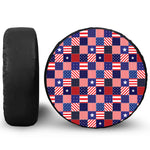 American Patriotic Patchwork Print Leather Spare Tire Cover