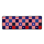 American Patriotic Patchwork Print Long Kitchen Mat
