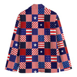 American Patriotic Patchwork Print Men's Blazer