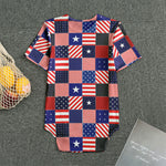 American Patriotic Patchwork Print Men's Bodysuit