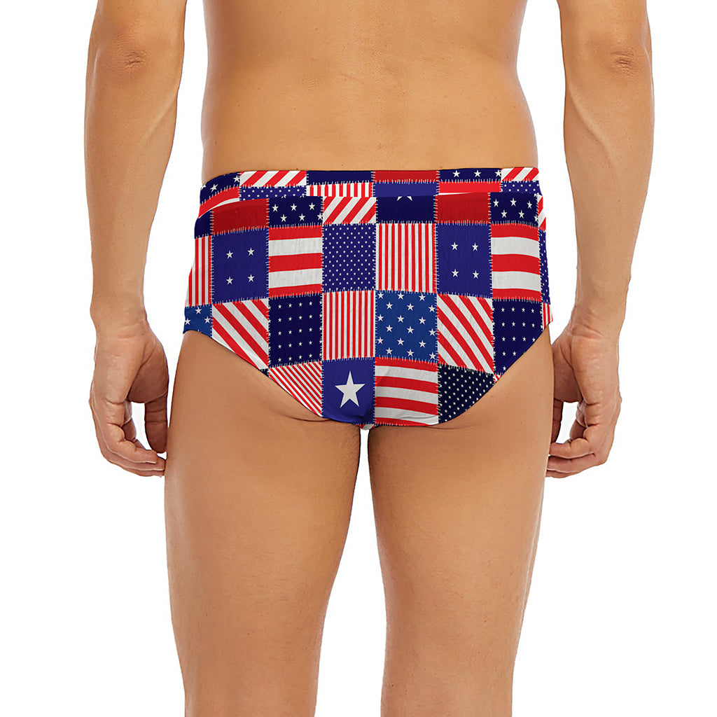 American Patriotic Patchwork Print Men's Briefs