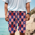 American Patriotic Patchwork Print Men's Cargo Shorts