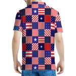 American Patriotic Patchwork Print Men's Polo Shirt