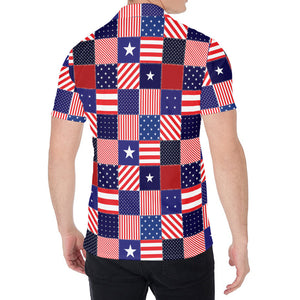 American Patriotic Patchwork Print Men's Shirt