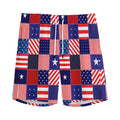 American Patriotic Patchwork Print Men's Athletic Shorts