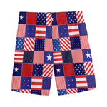 American Patriotic Patchwork Print Men's Sports Shorts