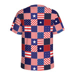 American Patriotic Patchwork Print Men's Sports T-Shirt