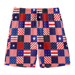 American Patriotic Patchwork Print Men's Swim Trunks