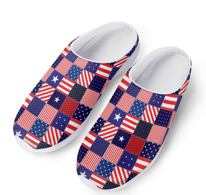 American Patriotic Patchwork Print Mesh Casual Shoes