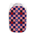 American Patriotic Patchwork Print Mesh Laundry Hamper