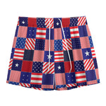 American Patriotic Patchwork Print Mesh Shorts