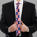American Patriotic Patchwork Print Necktie