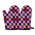 American Patriotic Patchwork Print Oven Mitts