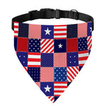American Patriotic Patchwork Print Over The Collar Dog Bandana