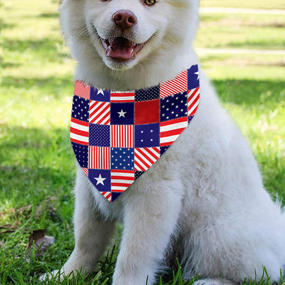 American Patriotic Patchwork Print Over The Collar Dog Bandana
