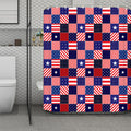 American Patriotic Patchwork Print Polyester Shower Curtain