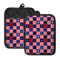 American Patriotic Patchwork Print Pot Holders With Pocket