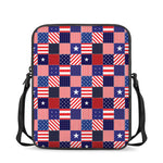 American Patriotic Patchwork Print Rectangular Crossbody Bag