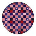 American Patriotic Patchwork Print Round Floor Mat