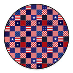 American Patriotic Patchwork Print Round Floor Mat