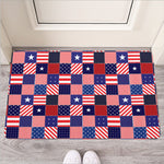 American Patriotic Patchwork Print Rubber Doormat