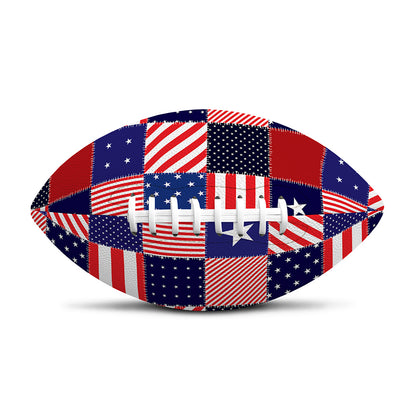 American Patriotic Patchwork Print Rugby Ball