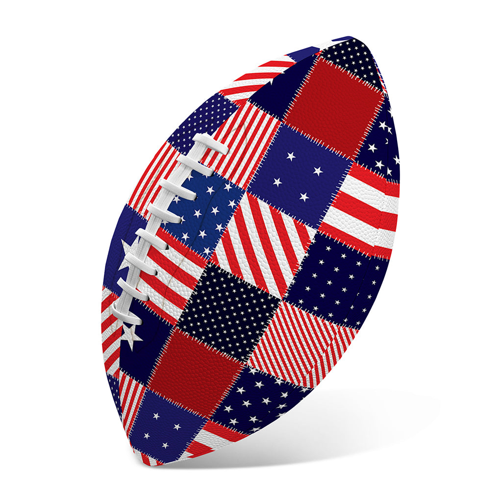 American Patriotic Patchwork Print Rugby Ball