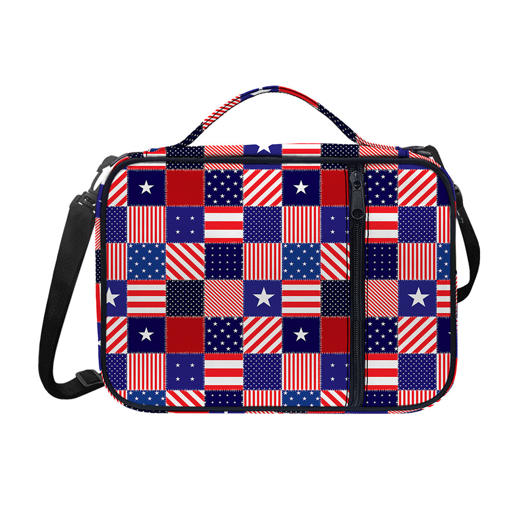 American Patriotic Patchwork Print Shoulder Strap Bible Bag