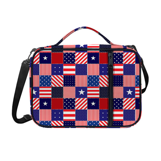 American Patriotic Patchwork Print Shoulder Strap Bible Bag