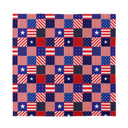 American Patriotic Patchwork Print Silk Bandana
