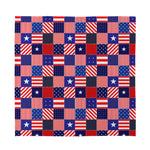 American Patriotic Patchwork Print Silk Bandana
