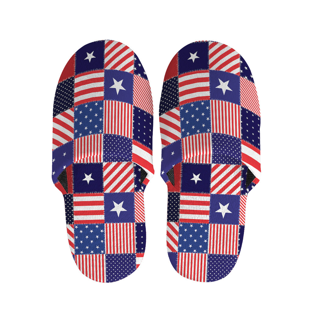 American Patriotic Patchwork Print Slippers